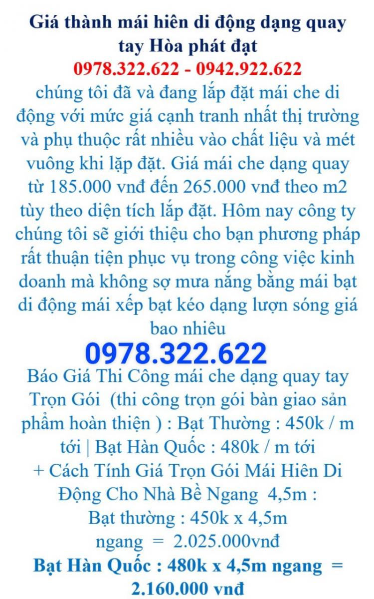 Mái Hiên Di Động Giá Rẻ, Mái Bạt Xếp Kéo Uy Tín Chất Lượng Tại Sài Gòn